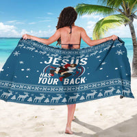 Jesus Has Your Back Jiu Jitsu Christmas Sarong Funny Xmas Holiday Patterns - Wonder Print Shop