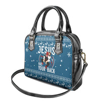 Jesus Has Your Back Jiu Jitsu Christmas Shoulder Handbag Funny Xmas Holiday Patterns - Wonder Print Shop