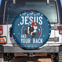 Jesus Has Your Back Jiu Jitsu Christmas Spare Tire Cover Funny Xmas Holiday Patterns - Wonder Print Shop