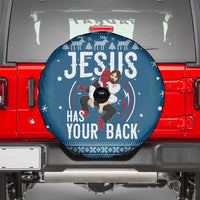 Jesus Has Your Back Jiu Jitsu Christmas Spare Tire Cover Funny Xmas Holiday Patterns - Wonder Print Shop