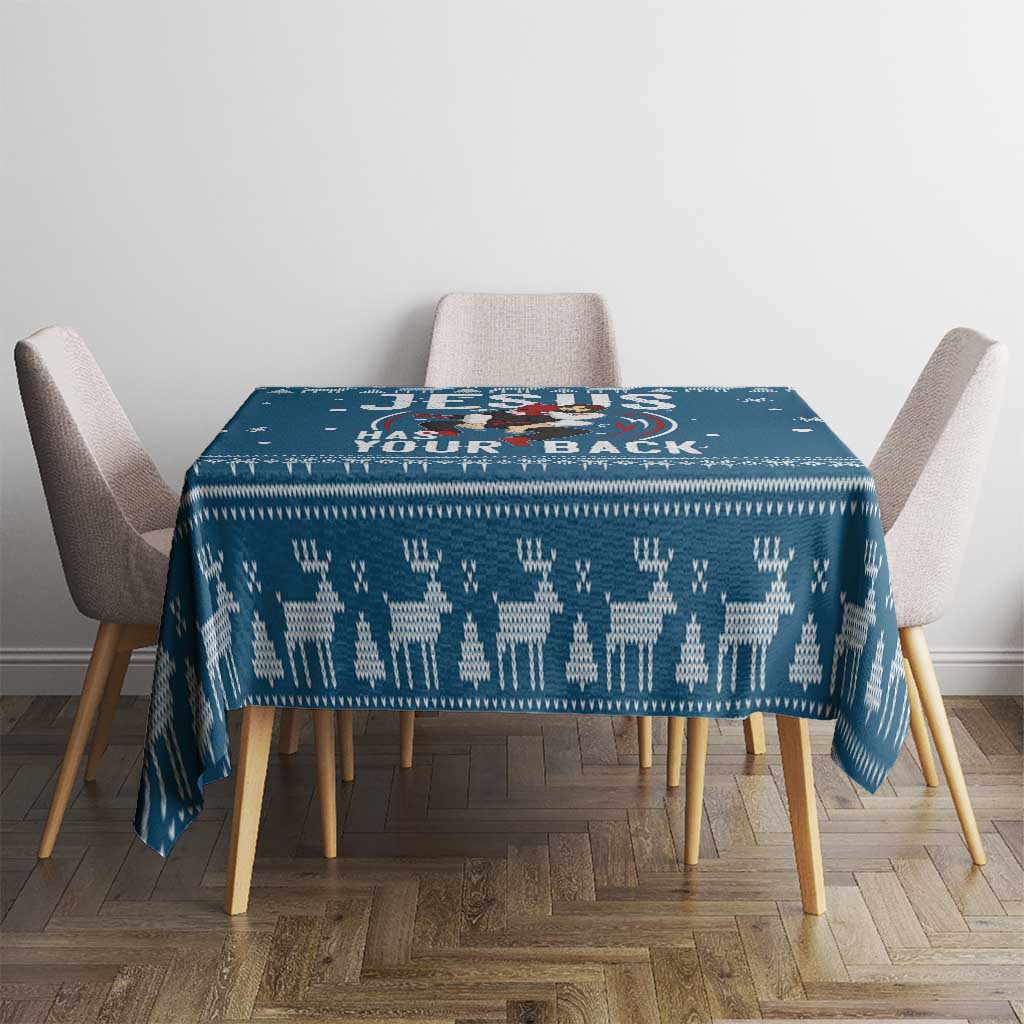 Jesus Has Your Back Jiu Jitsu Christmas Tablecloth Funny Xmas Holiday Patterns - Wonder Print Shop