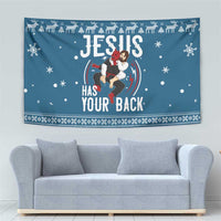 Jesus Has Your Back Jiu Jitsu Christmas Tapestry Funny Xmas Holiday Patterns - Wonder Print Shop