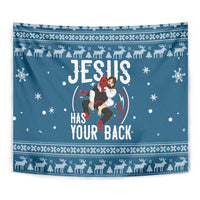 Jesus Has Your Back Jiu Jitsu Christmas Tapestry Funny Xmas Holiday Patterns - Wonder Print Shop