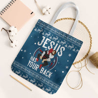 Jesus Has Your Back Jiu Jitsu Christmas Tote Bag Funny Xmas Holiday Patterns - Wonder Print Shop