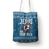 Jesus Has Your Back Jiu Jitsu Christmas Tote Bag Funny Xmas Holiday Patterns - Wonder Print Shop