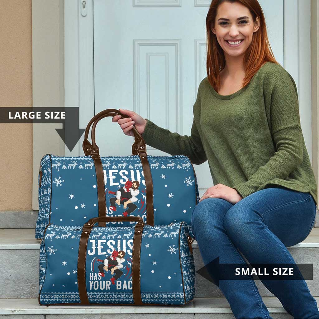 Jesus Has Your Back Jiu Jitsu Christmas Travel Bag Funny Xmas Holiday Patterns - Wonder Print Shop