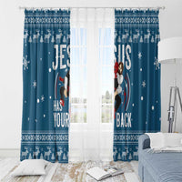 Jesus Has Your Back Jiu Jitsu Christmas Window Curtain Funny Xmas Holiday Patterns - Wonder Print Shop