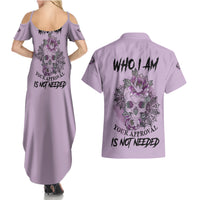 I Am Who I Am Skull Couples Matching Summer Maxi Dress and Hawaiian Shirt - Wonder Print Shop