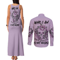 I Am Who I Am Skull Couples Matching Tank Maxi Dress and Long Sleeve Button Shirt - Wonder Print Shop