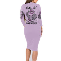 I Am Who I Am Skull Family Matching Long Sleeve Bodycon Dress and Hawaiian Shirt - Wonder Print Shop