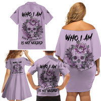 I Am Who I Am Skull Family Matching Off Shoulder Short Dress and Hawaiian Shirt - Wonder Print Shop