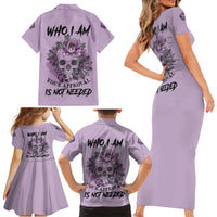 I Am Who I Am Skull Family Matching Short Sleeve Bodycon Dress and Hawaiian Shirt - Wonder Print Shop