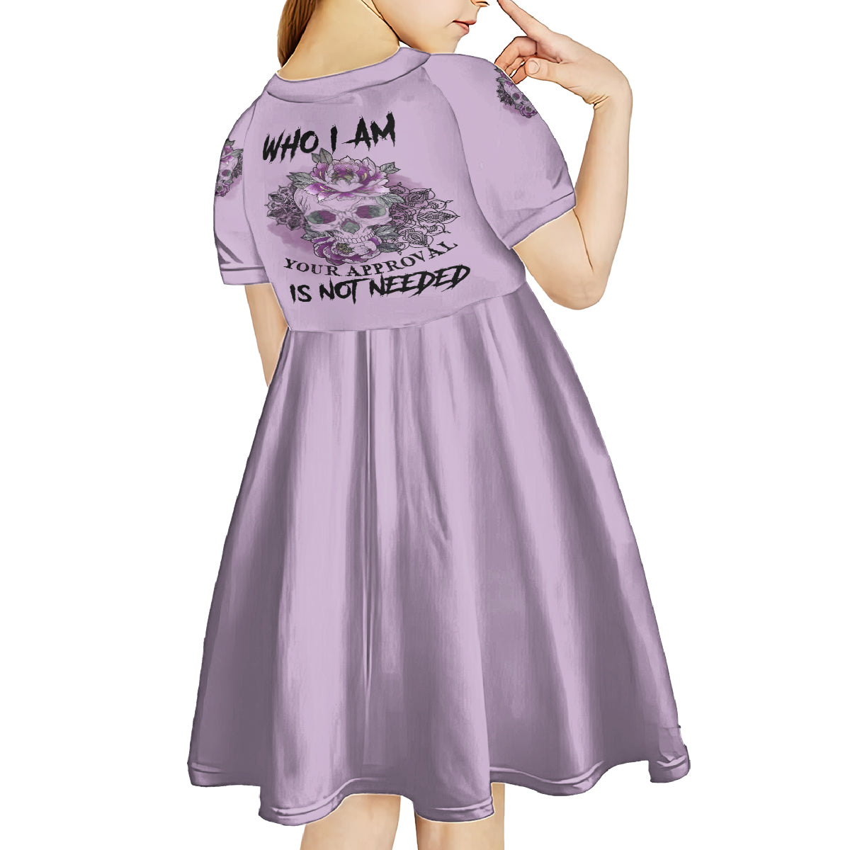 I Am Who I Am Skull Kid Short Sleeve Dress - Wonder Print Shop