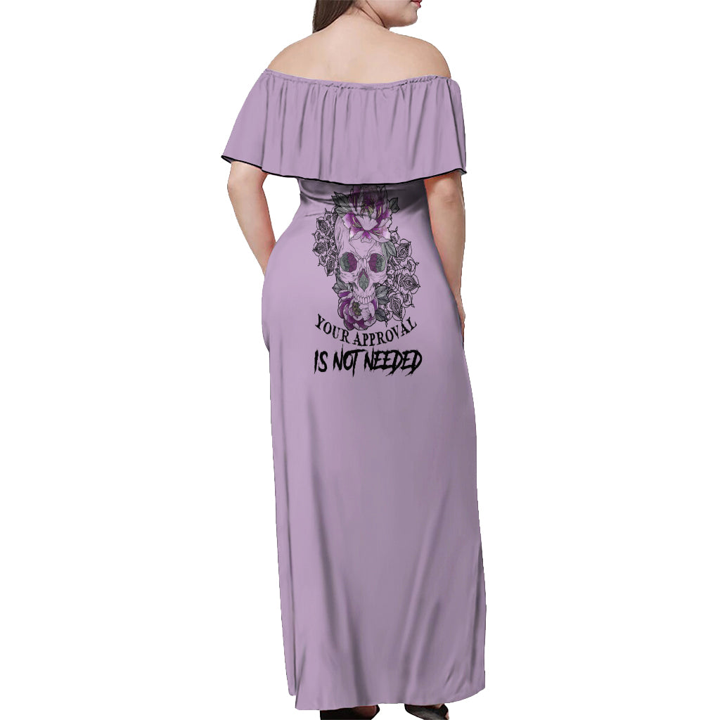 I Am Who I Am Skull Off Shoulder Maxi Dress - Wonder Print Shop