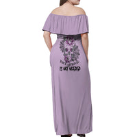 I Am Who I Am Skull Off Shoulder Maxi Dress - Wonder Print Shop