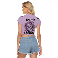I Am Who I Am Skull Raglan Cropped T Shirt - Wonder Print Shop