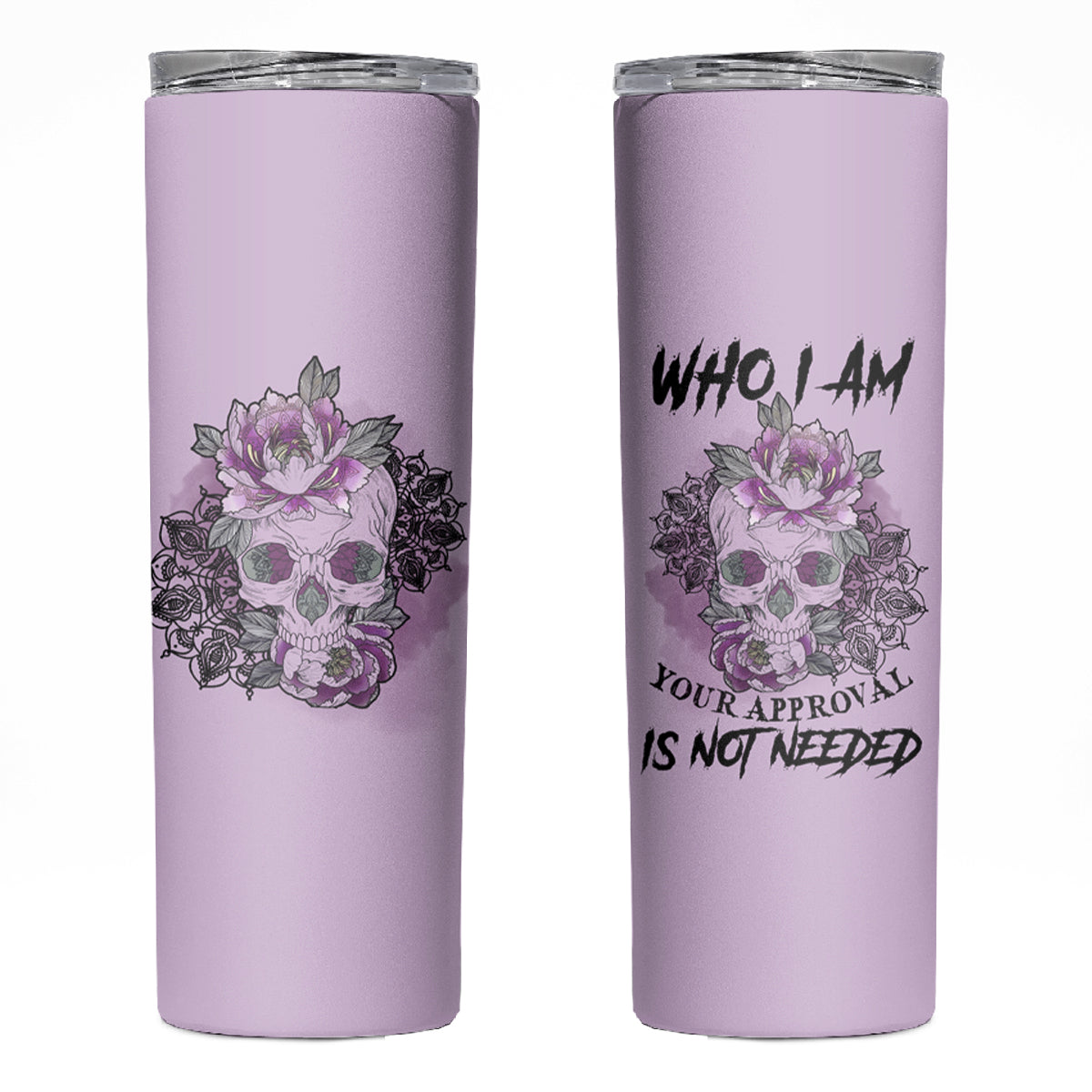 I Am Who I Am Skull Skinny Tumbler - Wonder Print Shop