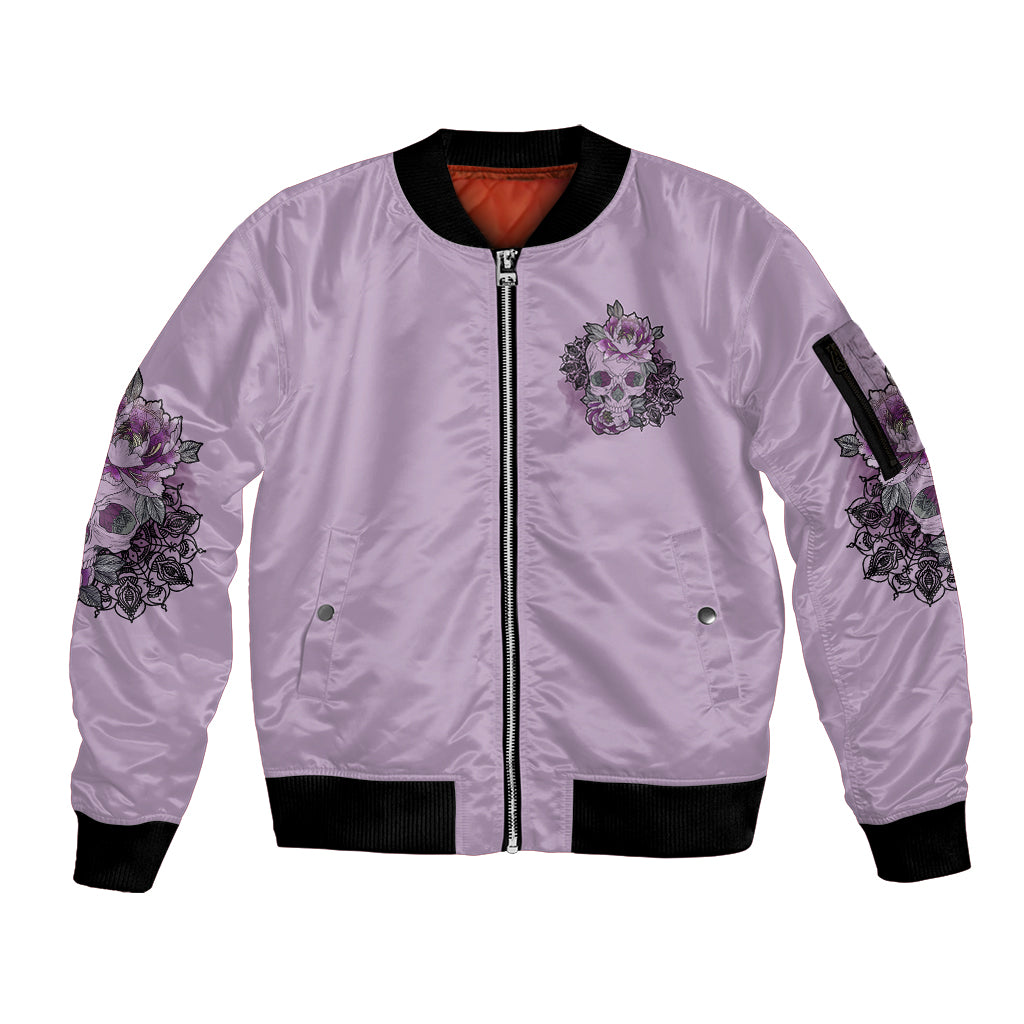 I Am Who I Am Skull Sleeve Zip Bomber Jacket - Wonder Print Shop