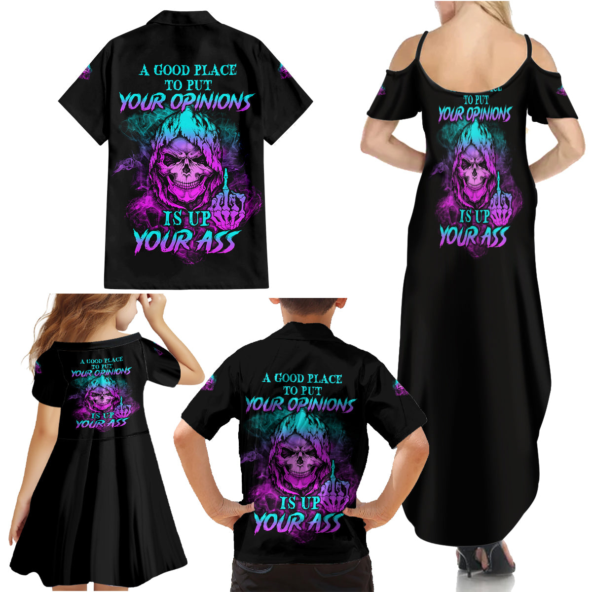 A Good Place To Put Your Opinions Family Matching Summer Maxi Dress and Hawaiian Shirt - Wonder Print Shop