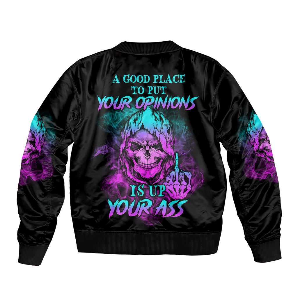 A Good Place To Put Your Opinions Sleeve Zip Bomber Jacket - Wonder Print Shop