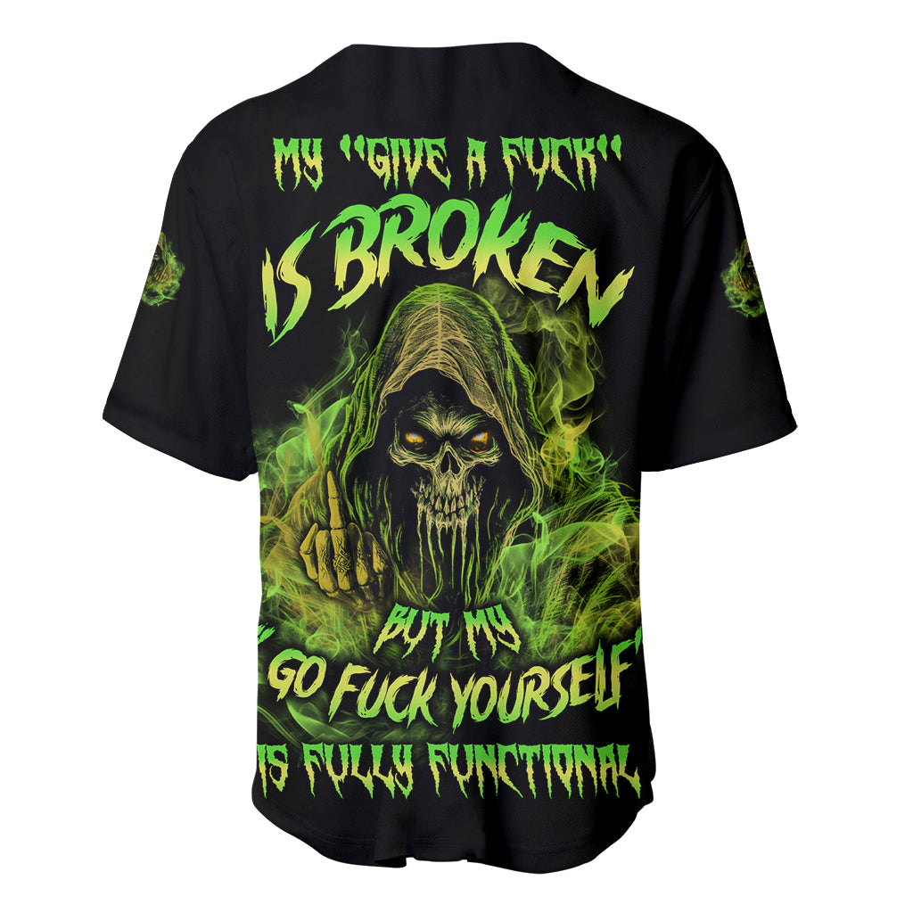 My Give A F Is Broken Reaper Baseball Jersey - Wonder Print Shop