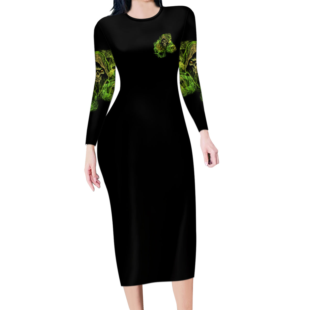 My Give A F Is Broken Reaper Family Matching Long Sleeve Bodycon Dress and Hawaiian Shirt - Wonder Print Shop