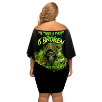 My Give A F Is Broken Reaper Family Matching Off Shoulder Short Dress and Hawaiian Shirt - Wonder Print Shop