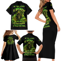 My Give A F Is Broken Reaper Family Matching Short Sleeve Bodycon Dress and Hawaiian Shirt - Wonder Print Shop