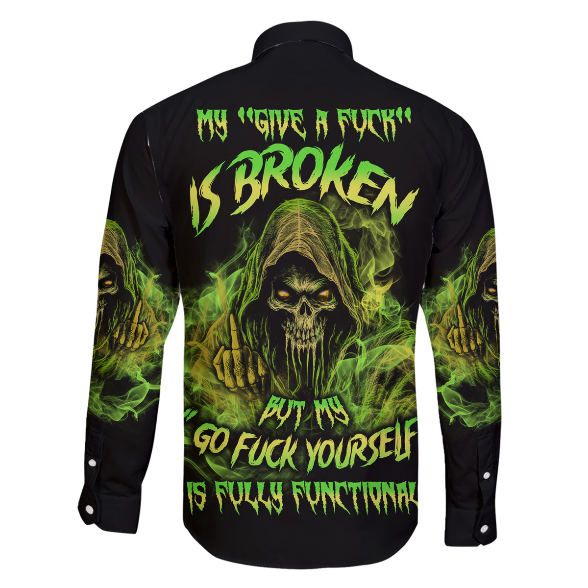 My Give A F Is Broken Reaper Family Matching Short Sleeve Bodycon Dress and Hawaiian Shirt - Wonder Print Shop