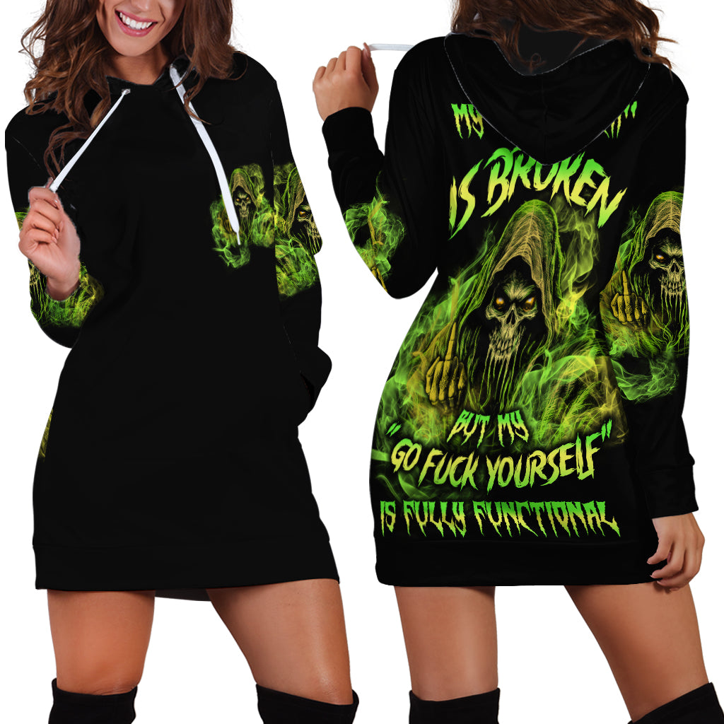 My Give A F Is Broken Reaper Hoodie Dress - Wonder Print Shop