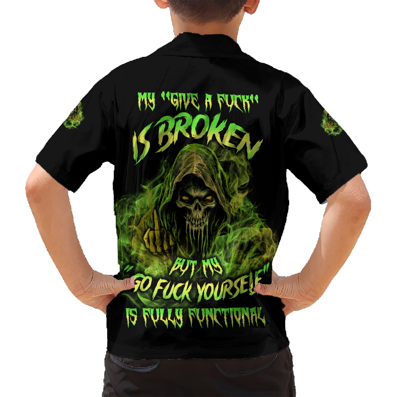 My Give A F Is Broken Reaper Kid Hawaiian Shirt - Wonder Print Shop