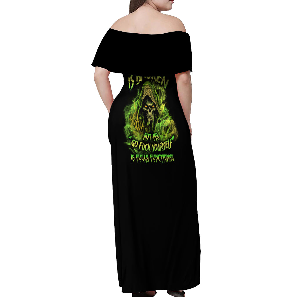 My Give A F Is Broken Reaper Off Shoulder Maxi Dress - Wonder Print Shop