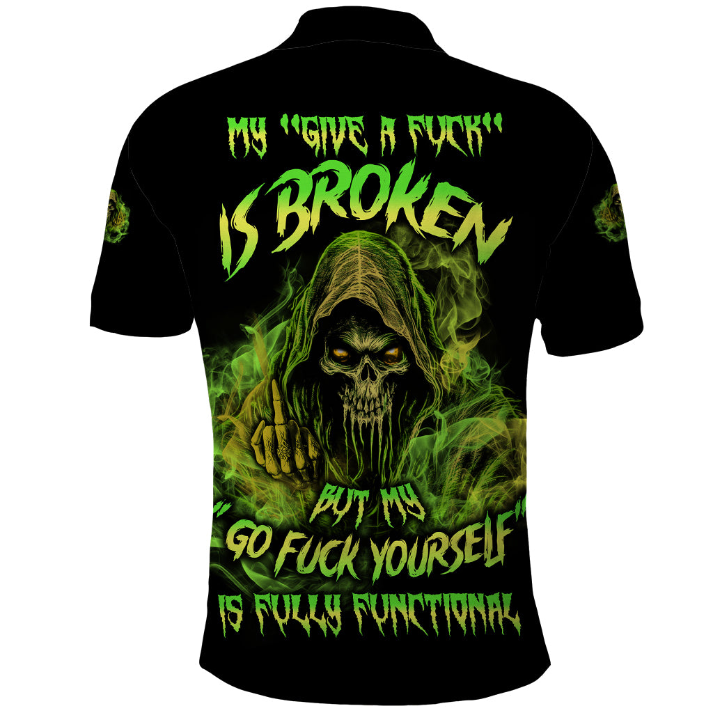 My Give A F Is Broken Reaper Polo Shirt - Wonder Print Shop