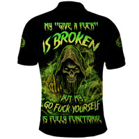 My Give A F Is Broken Reaper Polo Shirt - Wonder Print Shop