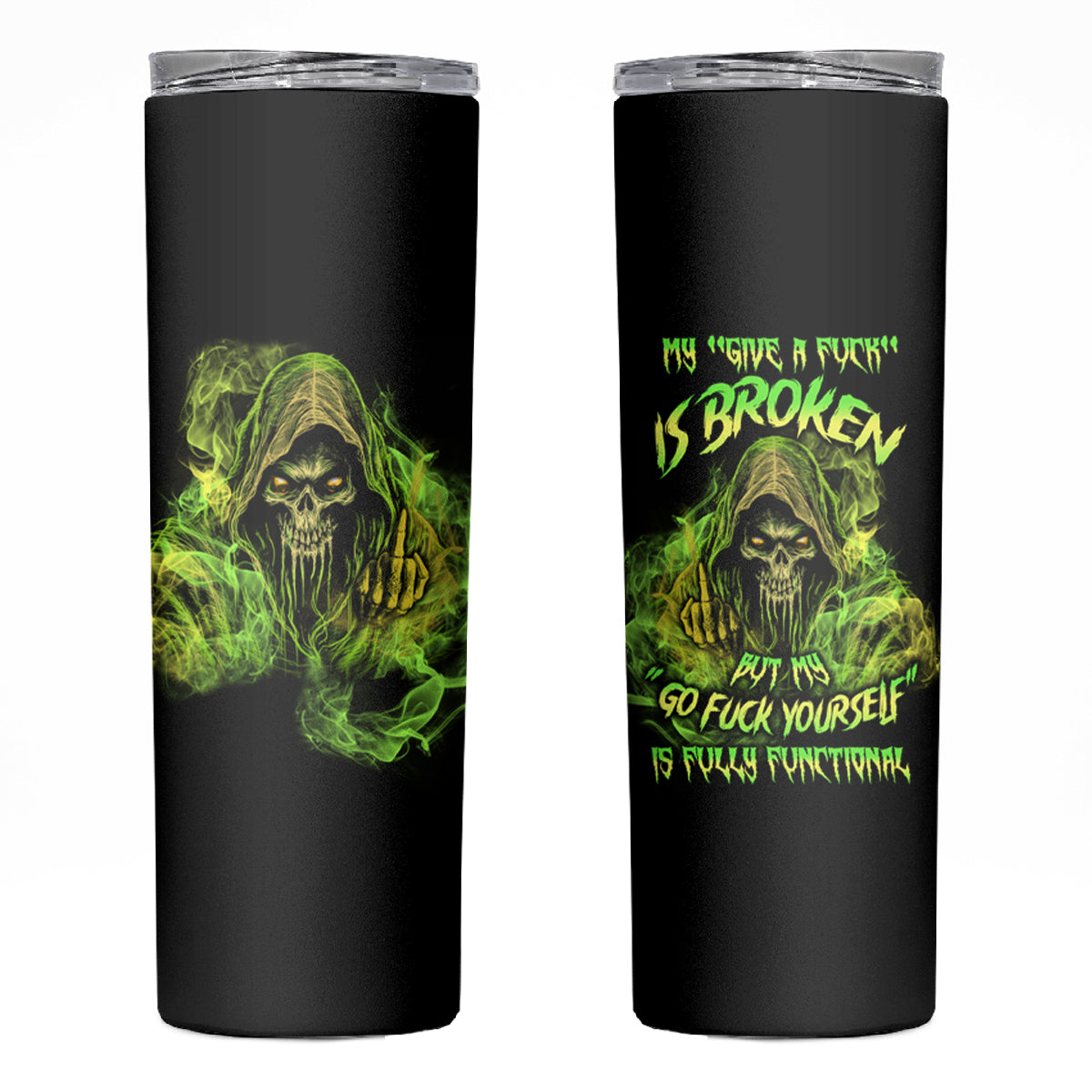 My Give A F Is Broken Reaper Skinny Tumbler - Wonder Print Shop