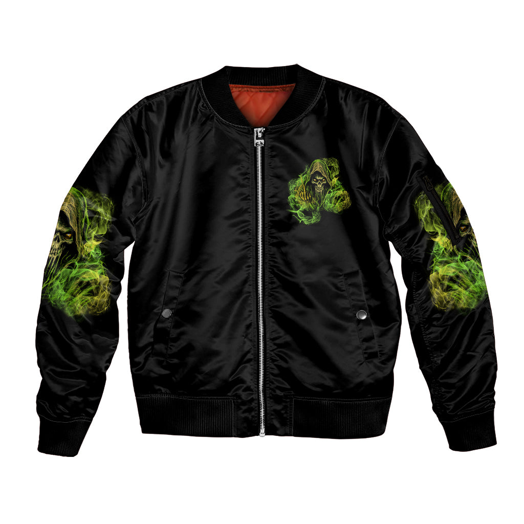 My Give A F Is Broken Reaper Sleeve Zip Bomber Jacket - Wonder Print Shop