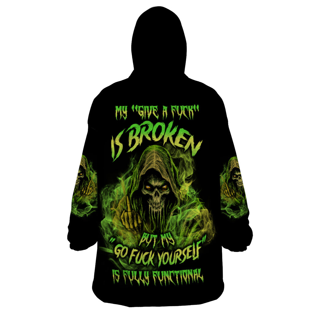My Give A F Is Broken Reaper Wearable Blanket Hoodie - Wonder Print Shop