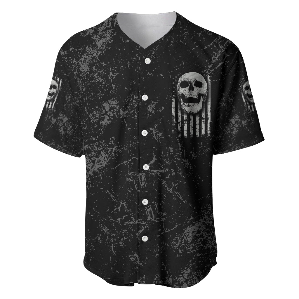 IDGAF Flag Skull Baseball Jersey - Wonder Print Shop