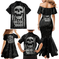 IDGAF Flag Skull Family Matching Mermaid Dress and Hawaiian Shirt - Wonder Print Shop