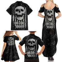 IDGAF Flag Skull Family Matching Summer Maxi Dress and Hawaiian Shirt - Wonder Print Shop