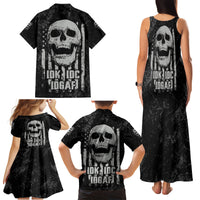 IDGAF Flag Skull Family Matching Tank Maxi Dress and Hawaiian Shirt - Wonder Print Shop
