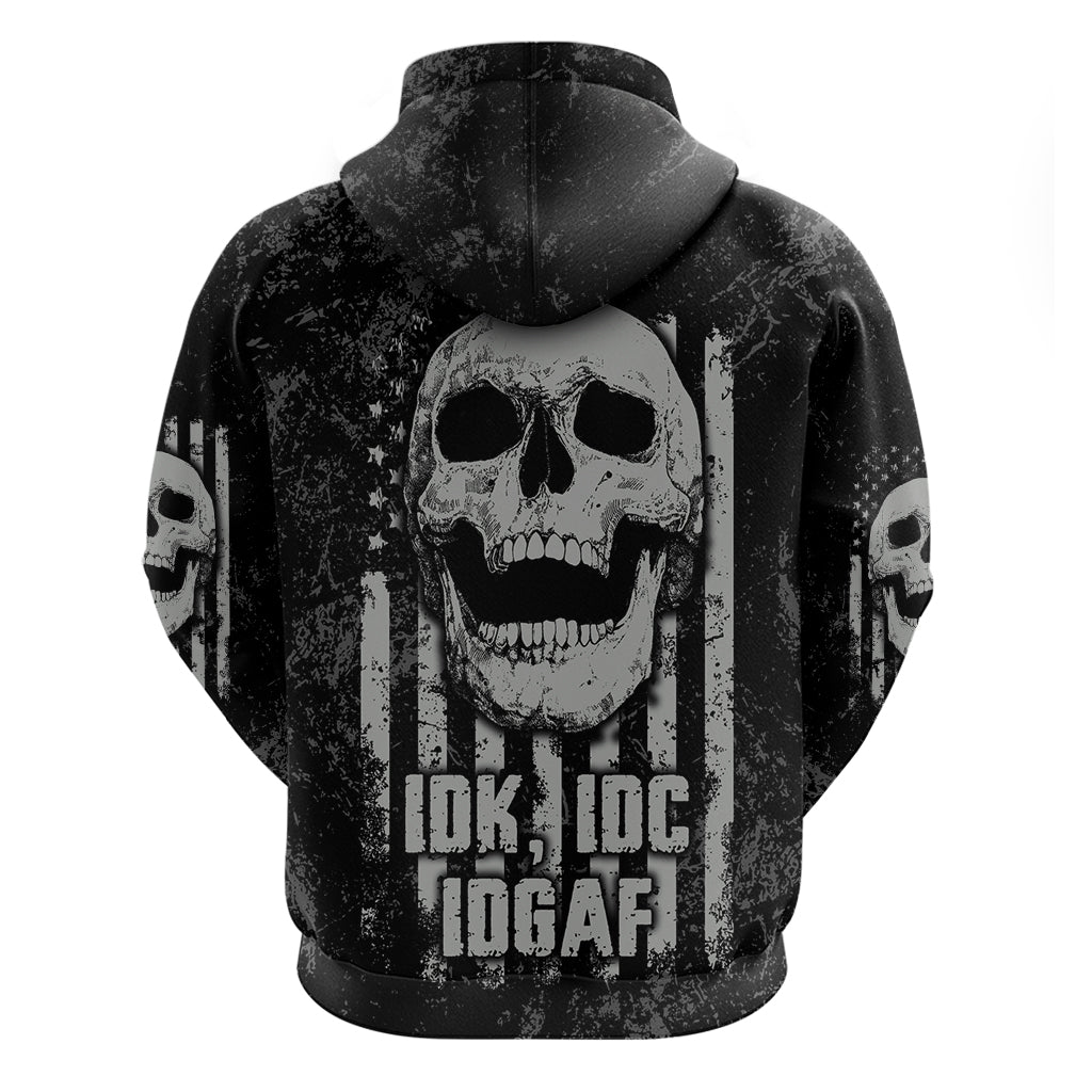 IDGAF Flag Skull Hoodie - Wonder Print Shop