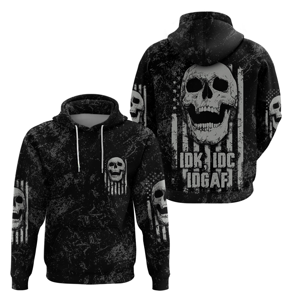 IDGAF Flag Skull Hoodie - Wonder Print Shop