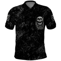 IDGAF Flag Skull Polo Shirt - Wonder Print Shop