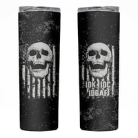 IDGAF Flag Skull Skinny Tumbler - Wonder Print Shop