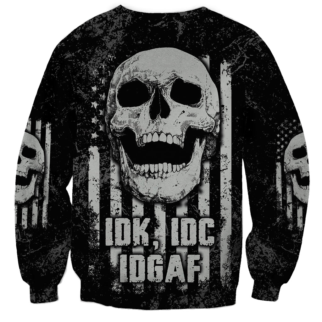 IDGAF Flag Skull Sweatshirt - Wonder Print Shop