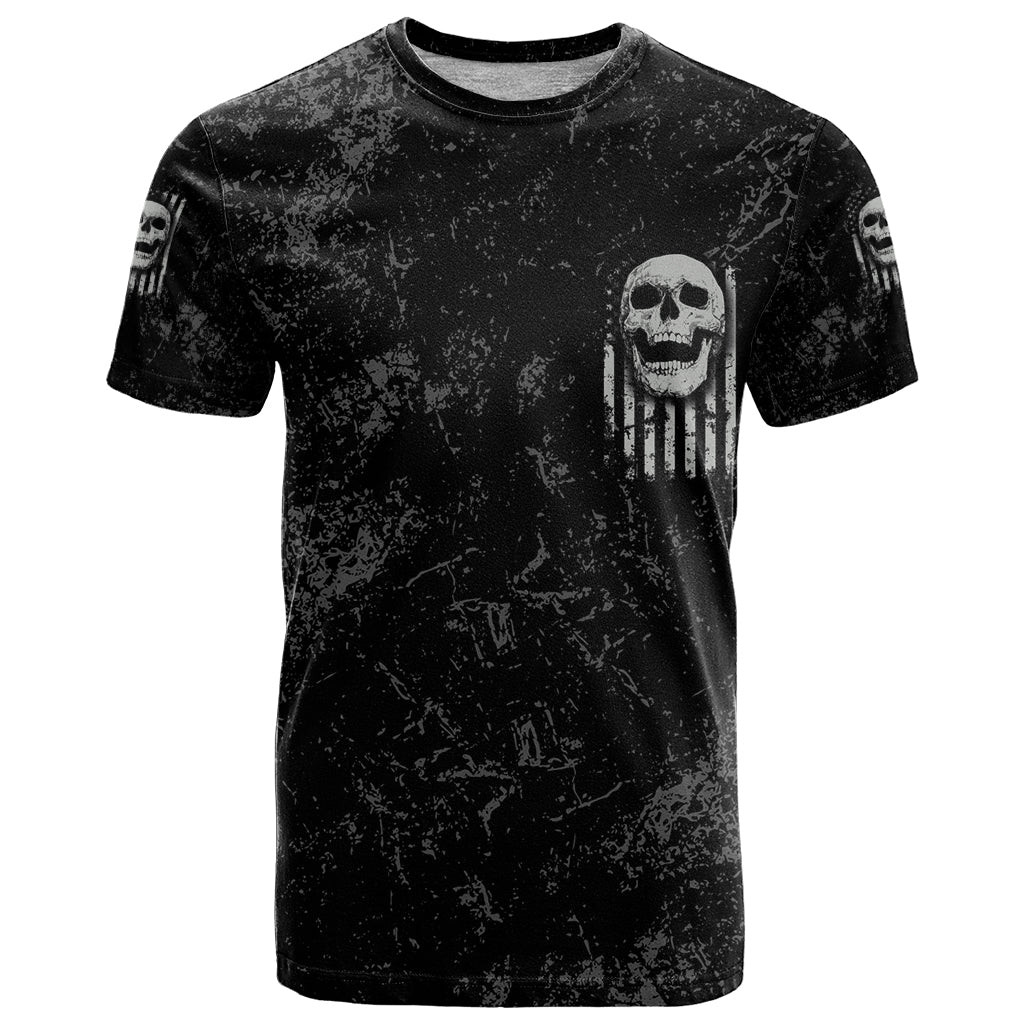 IDGAF Flag Skull T Shirt - Wonder Print Shop