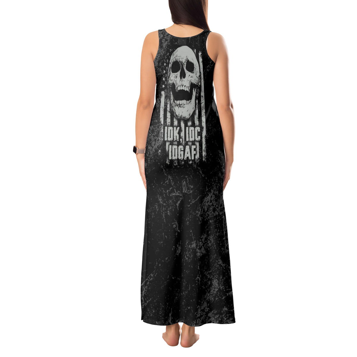 IDGAF Flag Skull Tank Maxi Dress - Wonder Print Shop