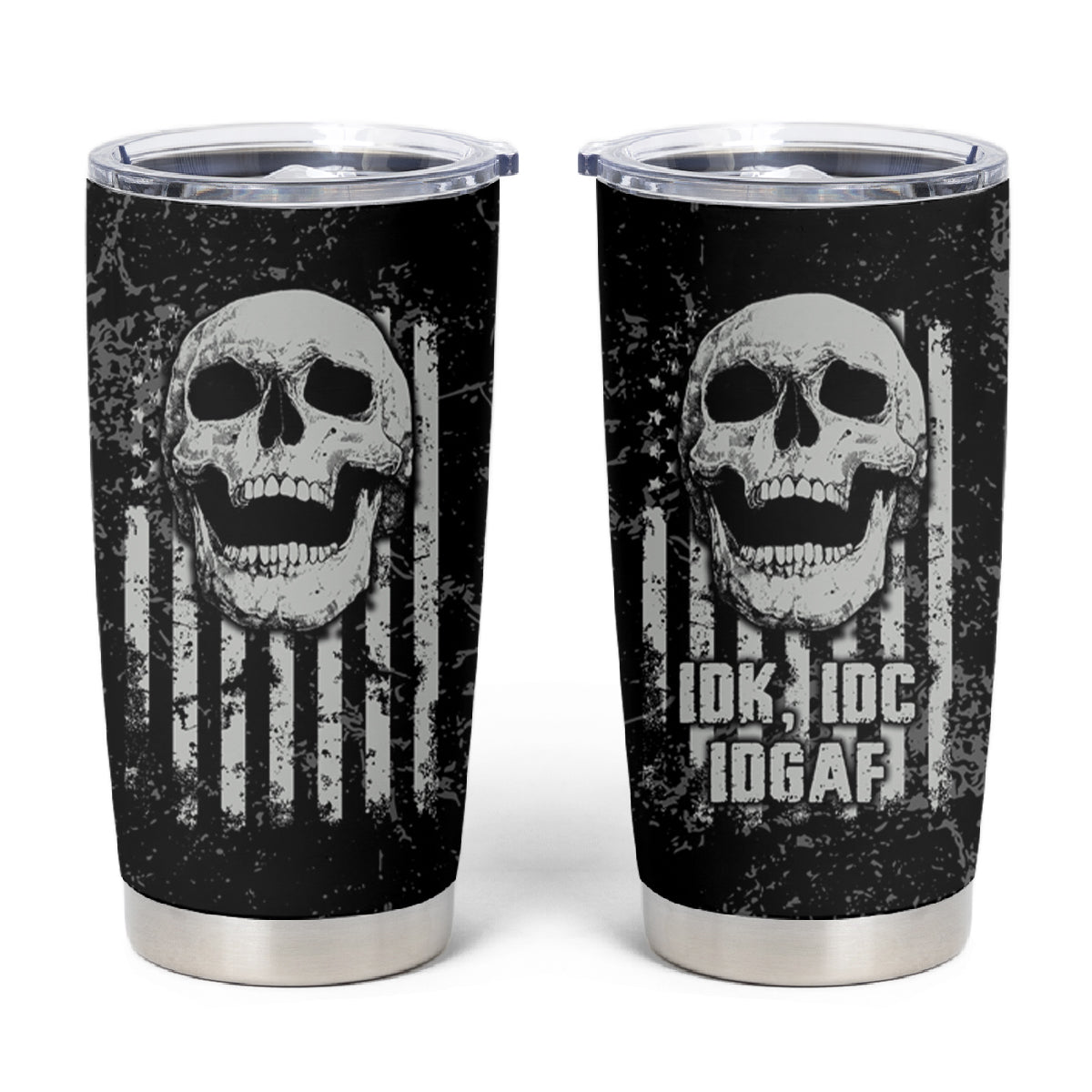 IDGAF Flag Skull Tumbler Cup - Wonder Print Shop