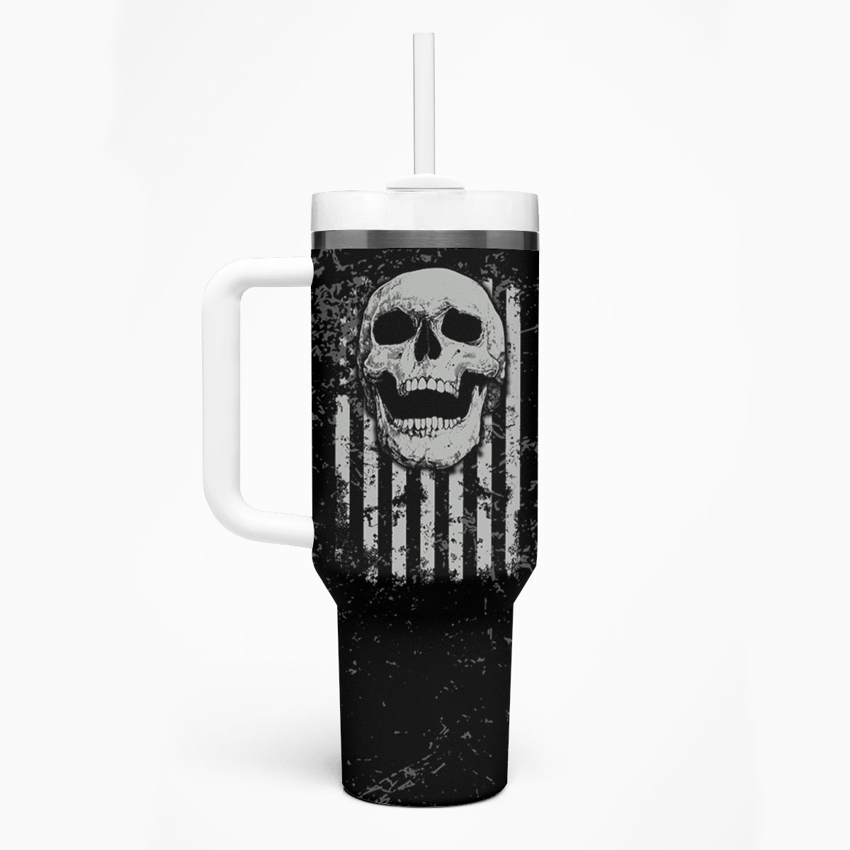 IDGAF Flag Skull Tumbler With Handle - Wonder Print Shop
